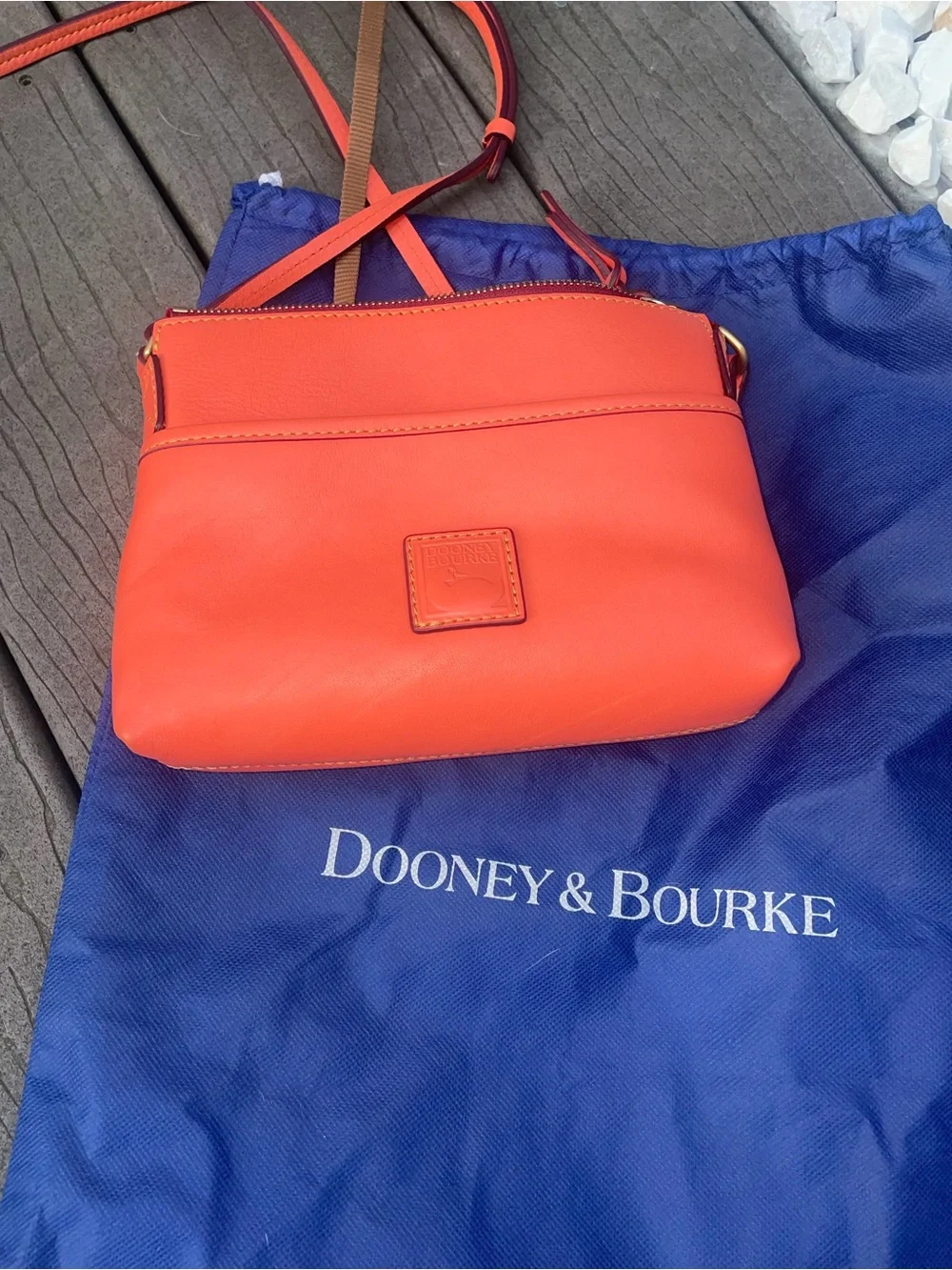 Dooney & Bourke Bright Orange Leather Crossbody